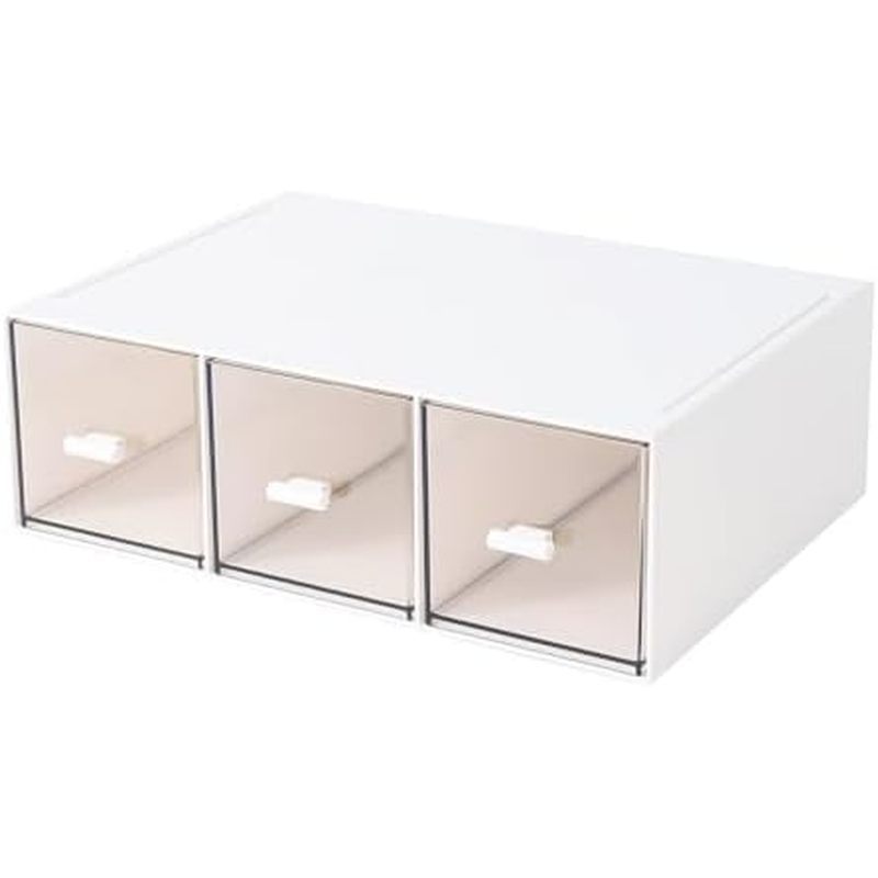 MILULUGO Plastic 3 Drawer Organizer for Cosmetic Storage, Desk Organizer, Makeup Organizer for nail 