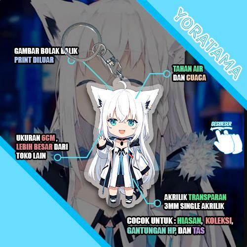 Gantungan Kunci Fubuki Hololive, Keychain Anime Lucu