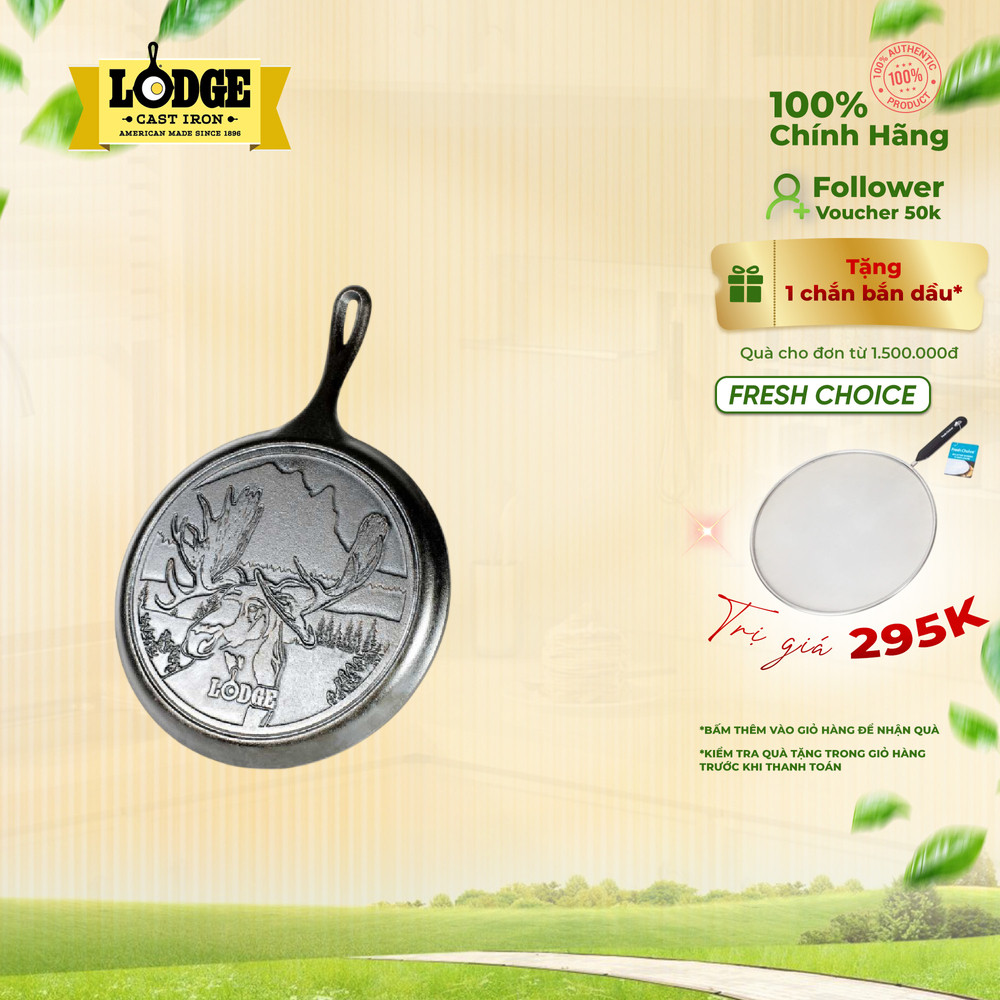 Lodge - Chảo gang đáy hình nai - 26cm