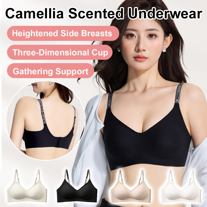 [Hương Thơm Camellia] Women's Scented Sports Bra Camellia Lift Gathering Underwear Set/Seamless Bra/