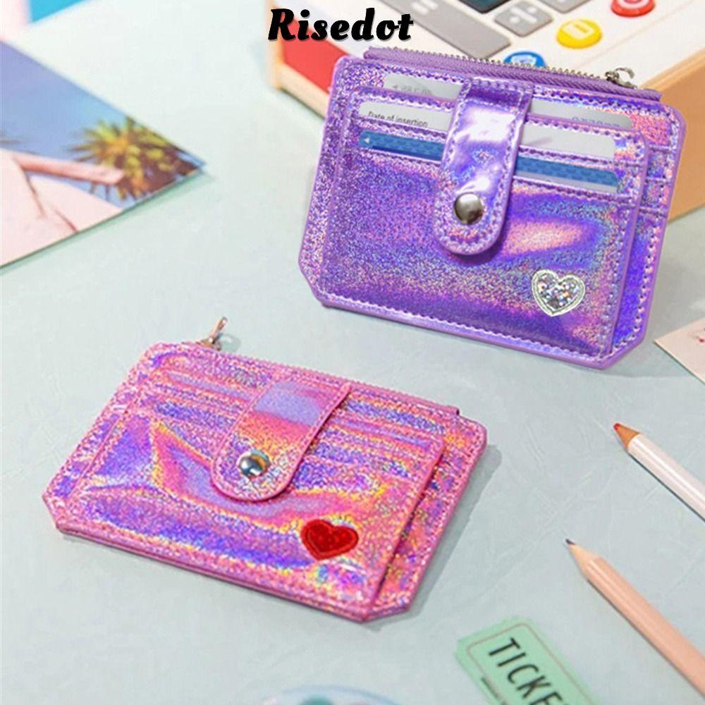 RISEDOT Slim Wallet mini Thẻ ID sequin dễ thương