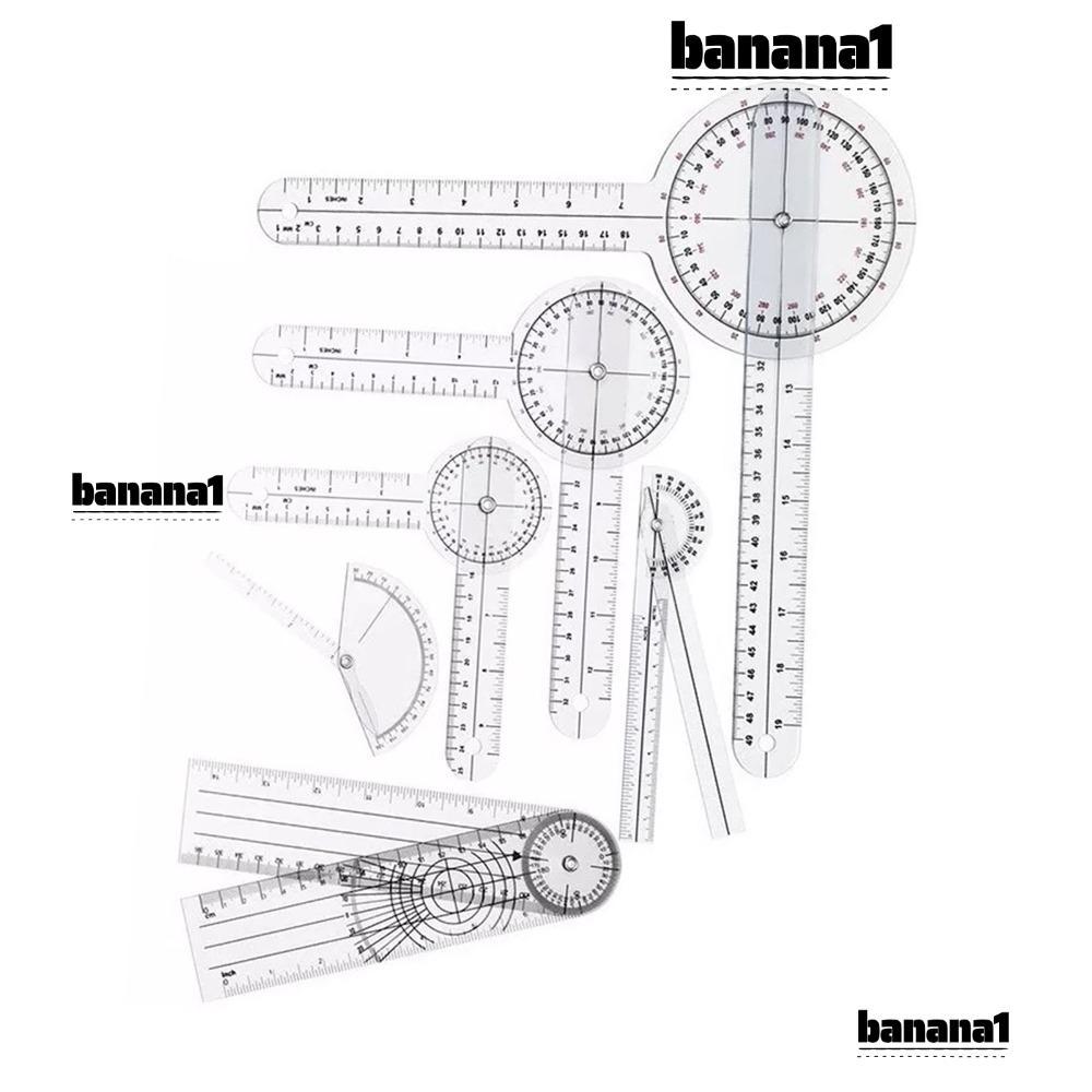 BANANA12H 6 cái 360° Bộ Goniometer, Bộ máy đo độ trong suốt, Bộ thước đo góc vật liệu PVC 360 độ thự
