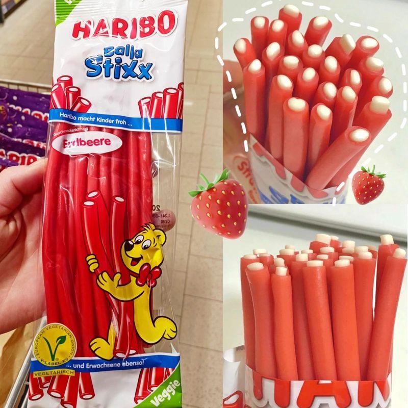 Bé Ăn Nhanh HARIBO HARIBO Dâu Marshmallow Milky Sandwich Influencer Snacks Kẹo 5.6v