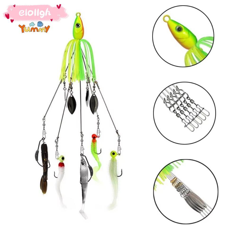 ELO11 Alabama Rig Mồi Câu Cá, Spinner Umbrella Soft Swimbait, Nhóm Tấn Công Bơi Jigging Biển Mồi Câu