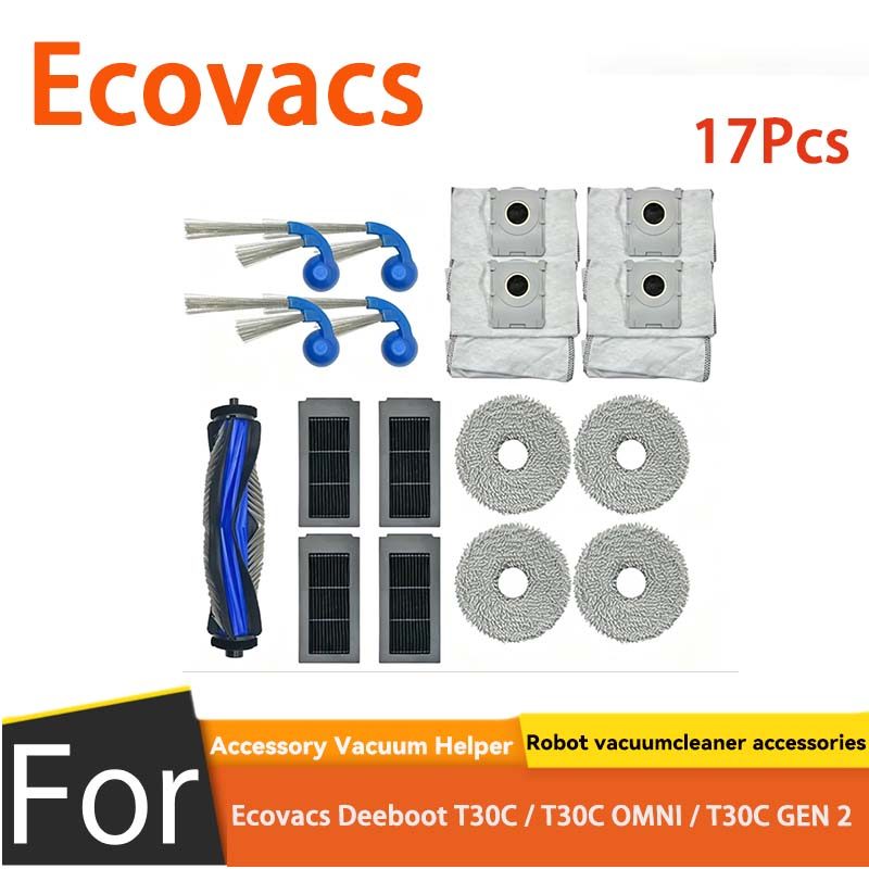 Dành cho phụ kiện Ecovacs Deeboot T30C / T30C OMNI / T30C GEN 2 (17 CÁI)