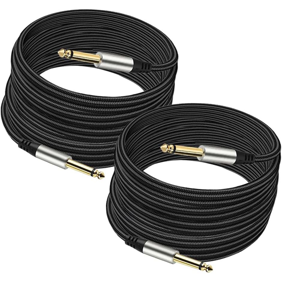 Gói 2 Cáp Đàn Guitar Cáp Nhạc Cụ 1 / 4 Inch Với Giắc TS Thẳng 6,33mm (Gói 16 Feet-2)