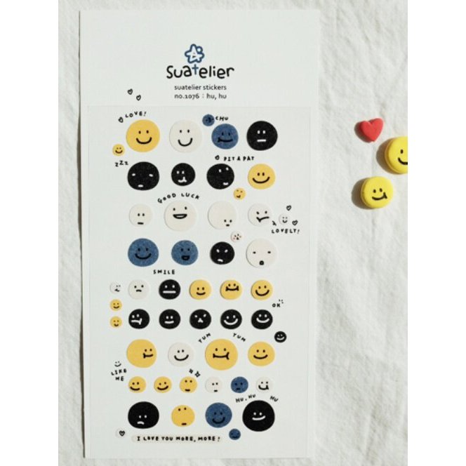 Hàn Quốc suatelier Sticker Emoticon Pack Nhãn dán du lịch SONIA Fresh Sổ tay Chất liệu