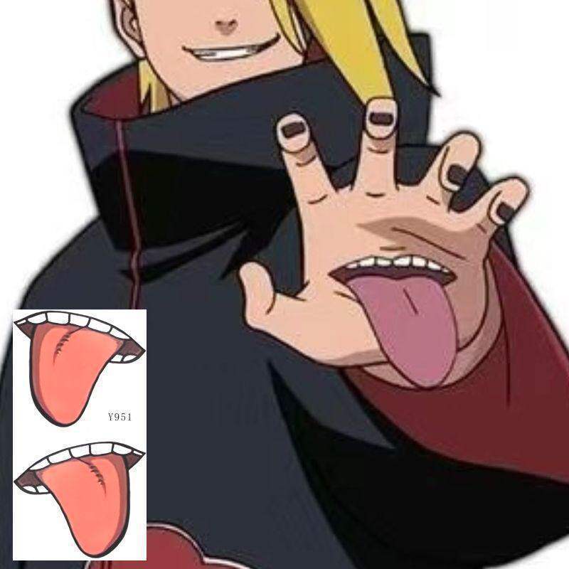 Naruto Orochimaru Akitara Hình Xăm Dán Lưỡi Tay Dán Anime COS Hình Xăm Dán