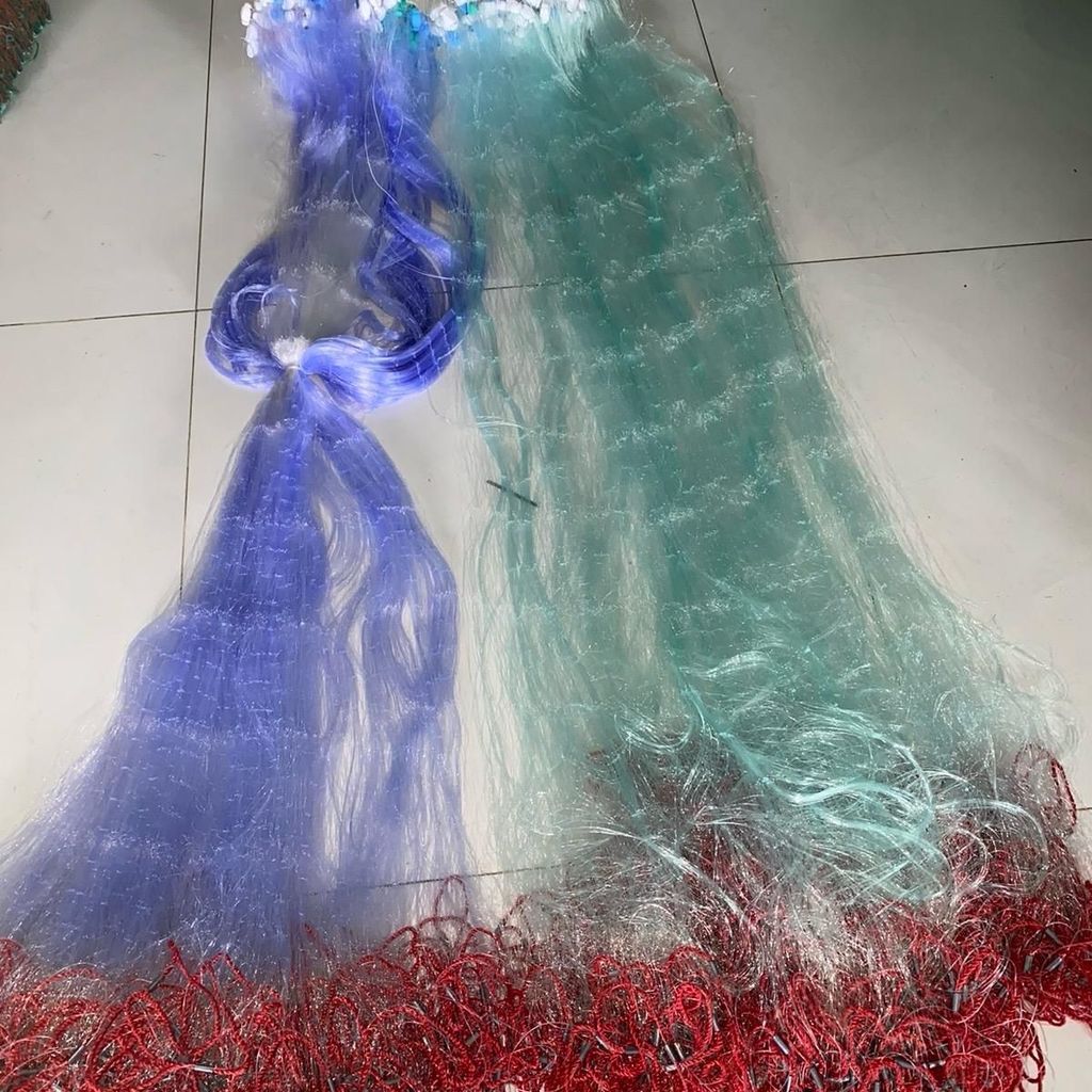 Lưới bắt cá Lưới 3 màng Cao 1,2m chì nặng chìm viền đỏ Dài 90/100m - 45/50 mesh Fhishing