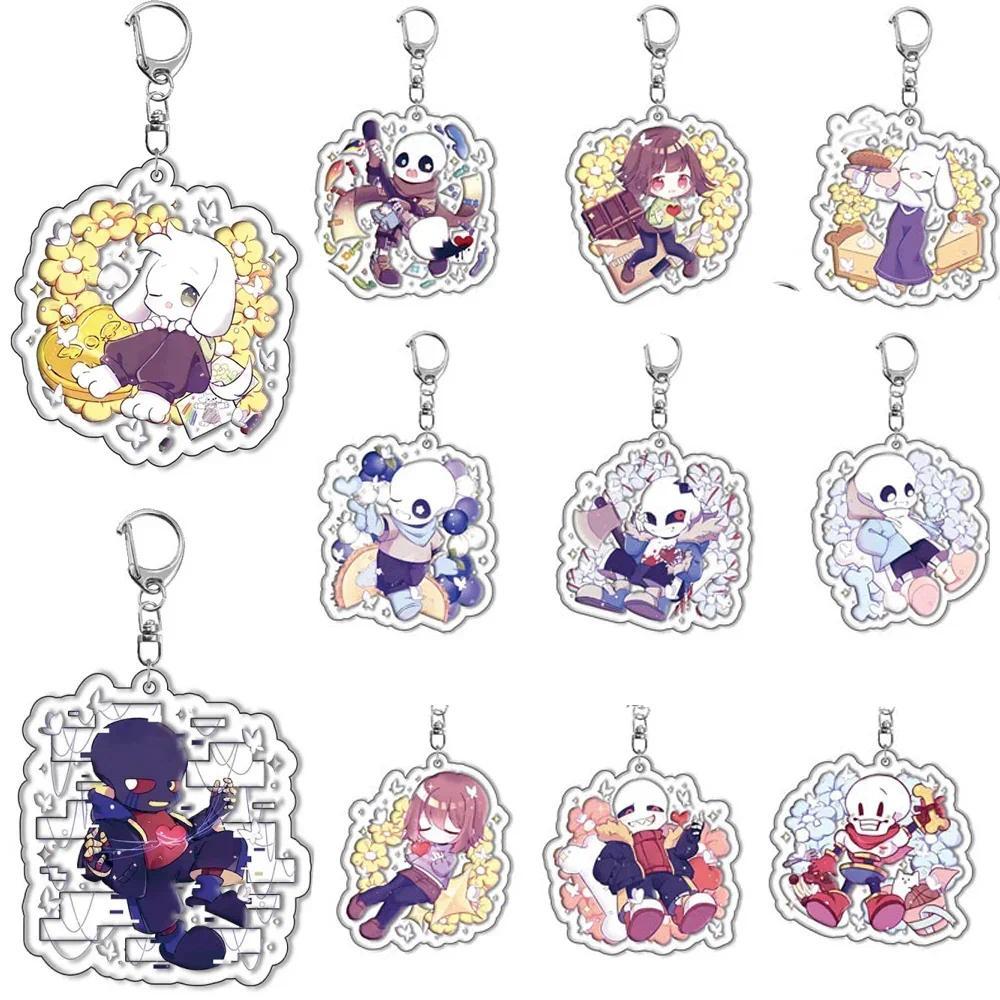 Anime Undertale-Frisk Chara Toriel Sans Papyrus Asriel Ink Error Horror Keychain Cosplay Acrylic Pen