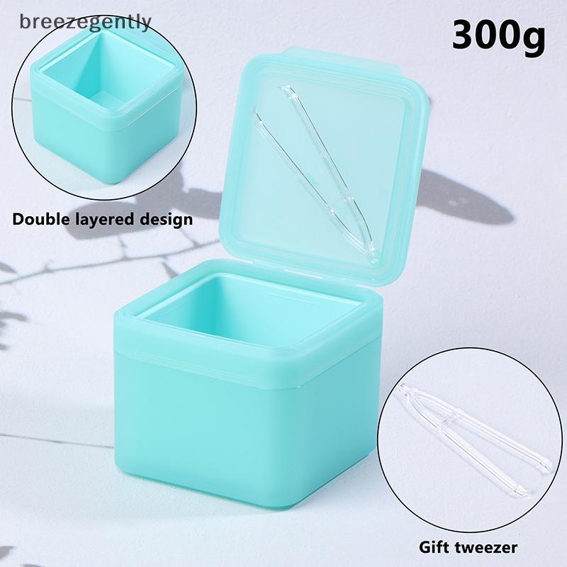 Nhẹ nhàng 300g Dụng Cụ Tẩy Trang Vuông Hai Lớp Hộp Cotton Flip Cover Tự Phù Hợp Nhíp Bông Miếng Lót 