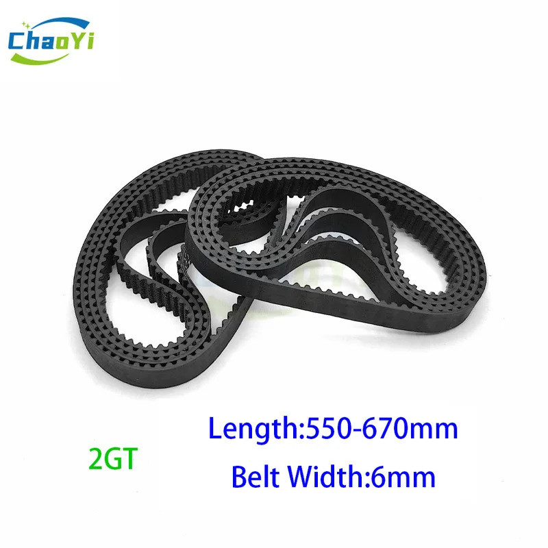 2GT Vòng kín Cao su định giờ Chiều dài sân 550 570 586 600 606 610 630 640 650 660 670mm Chiều rộng 