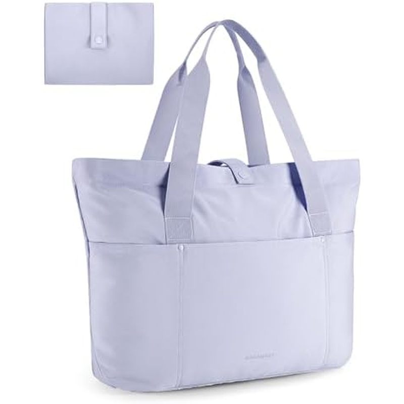 BAGSMART Tote Bag for Women, Foldable Tote Bag With Zipper Travel Large Shoulder Bag Handbag for Wor