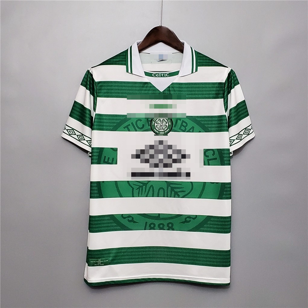 98-99 Celtic Home Retro Áo Bóng Đá Nam Vintage Nhà Retro Jersey