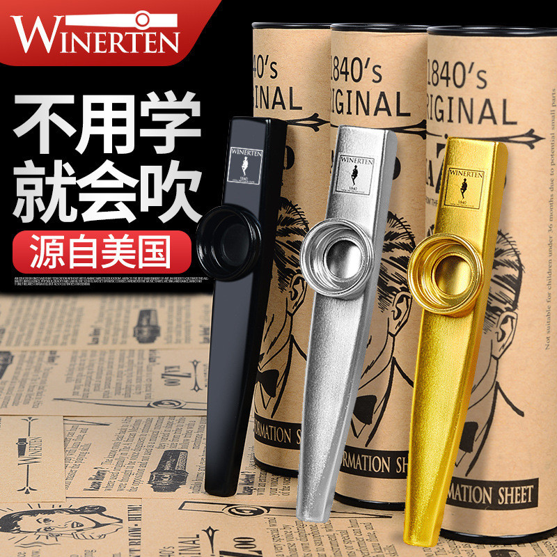 WNERTEN Kazoo Chuyên Nghiệp Kazoo Kim Loại Hiệu Suất Bộ Thẻ Sáo Niche Nhạc Cụ Dễ Học Kèm