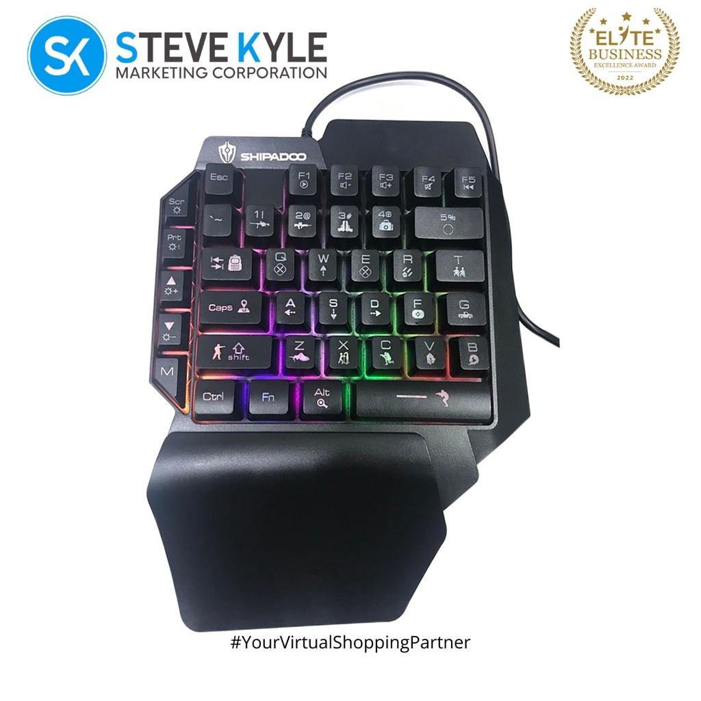 Bàn phím chơi game RGB một tay có dây Shipadoo F6 39 phím cho PC & Laptop