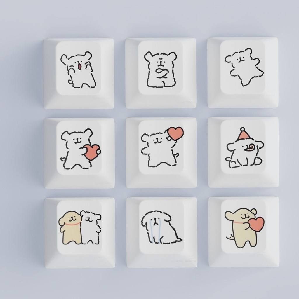 Line Puppy Original Keycap pbt Opaque Cross Axis Bàn Phím Cơ Bổ Sung Chìa Khóa Dễ Thương diy Tùy Chỉ