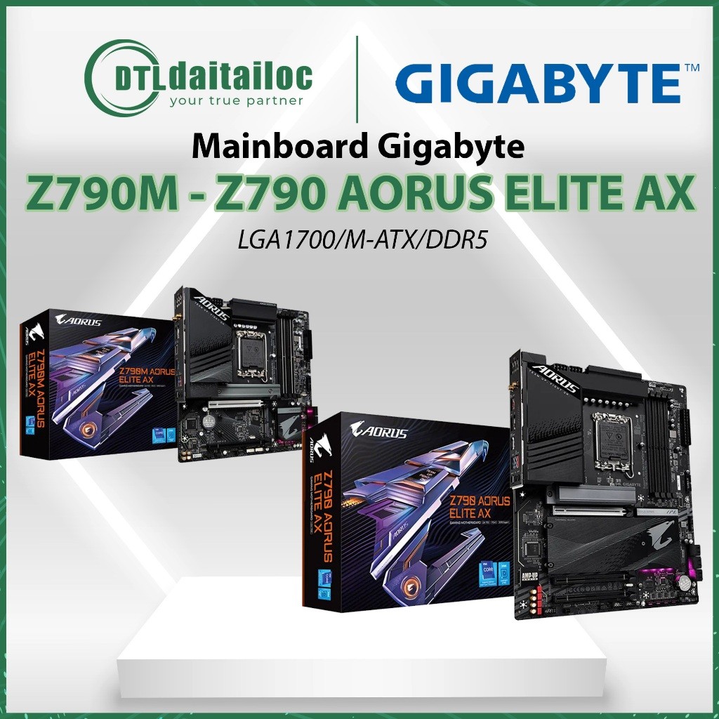 Mainboard Bo Mạch Chủ Gigabyte Z790 Z790M AORUS ELITE AX LGA1700 DDR5 | Hàng Chính Hãng | Bảo Hành 3