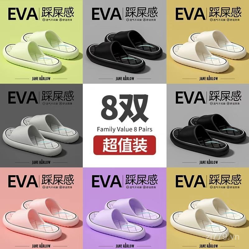 Phổ Biến JANE HARLOW JANE HARLOW 8 Đôi Dép Gia Đình Khách Sạn Phòng Tắm Tắm Tắm Chống Trơn Trượt...