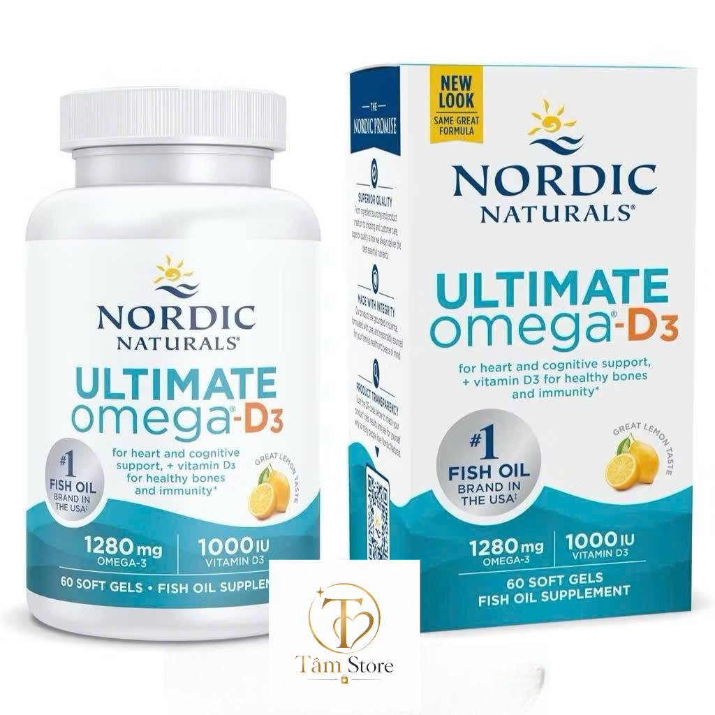 Viên uống Nordic Naturals Ultimate Omega-D3 1280mg – 1000IU Vitamin D3 _TÂMSTORE