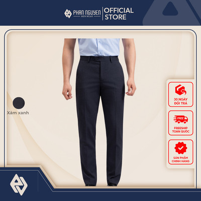 Quần âu nam Phan Nguyễn, chất liệu cao cấp, mềm mại, co giãn nhẹ, form slim fit đứng QVL.885