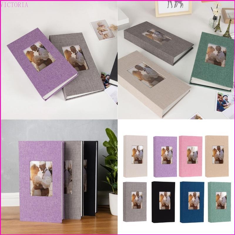VIC Album Ảnh 4x6 Album Ảnh Cưới Vải Lanh Bìa Cứng Hình Album Cho Gia Đình Kỷ Niệm Bé Kỳ Nghỉ Hình Ả