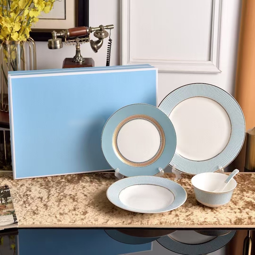 Eternal Light Dinner Plate Ceramic Tableware Exquisite Bowl, Spoon, Plate Set Dessert Breakfast Plat