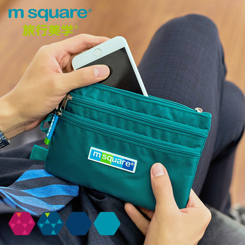 Msquare Túi đựng đồ lặt vặt Tài liệu Túi đựng hộ chiếu Túi đựng tiền xu Túi đựng điện thoại di động 