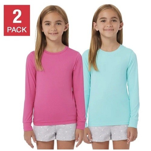 Bộ 2 Áo lưới thoáng khí cổ tròn tay dài 32 degrees UPF 40 dành cho bé gái  - Size M (10/12 )