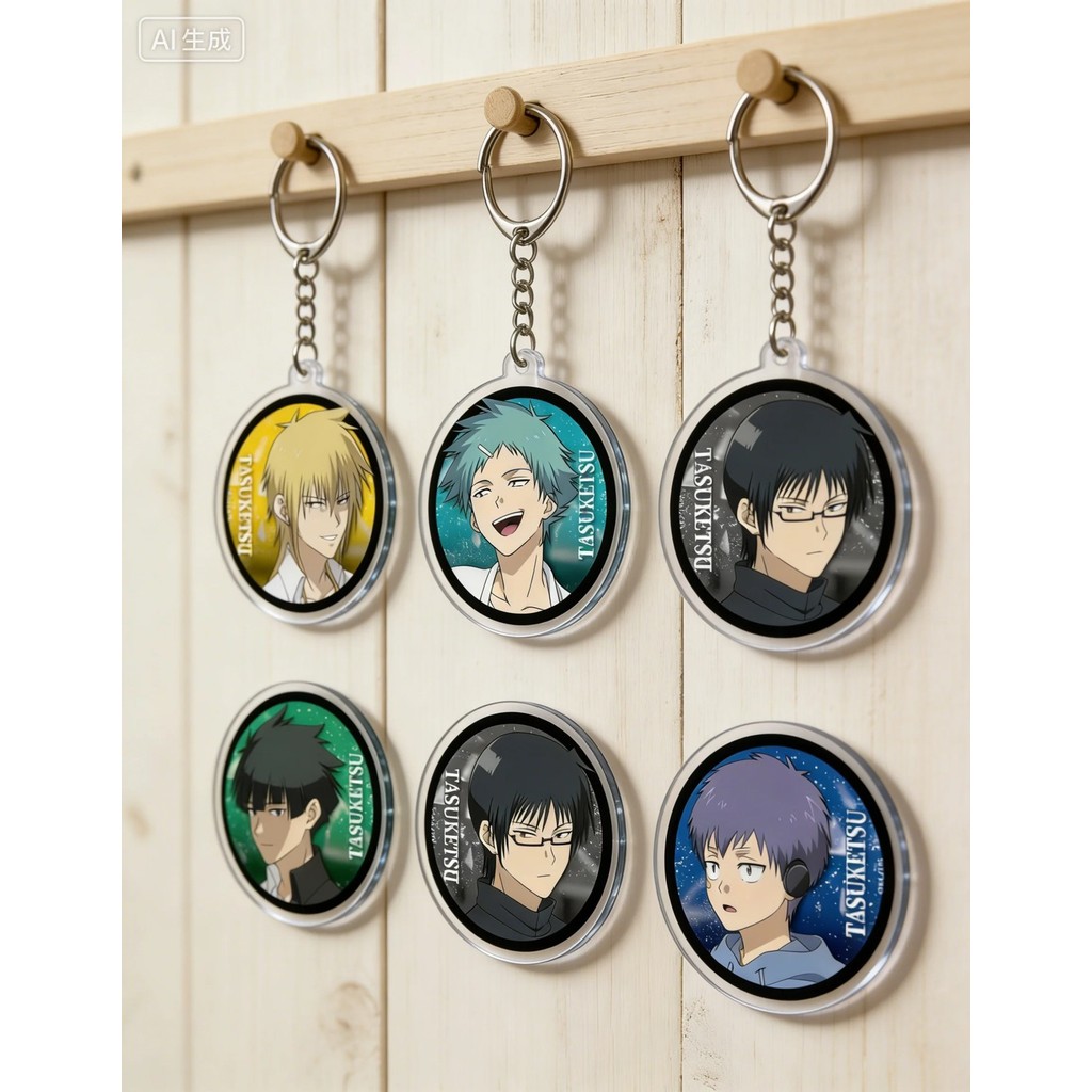Móc khóa Tasuketsu Fate of the Majority Anime Mica Acrylic Tròn Trang Trí Balo Phụ Kiện Saneatsu Nar