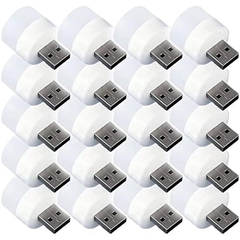 Set of 4,USB Lights by Night, Mini LED Bulb, Plug-in, W White, Compact, Ideal for Bedroom, Bathroom,
