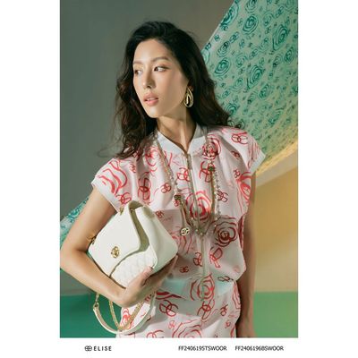 Áo cam hoa logo bo chun thiết kế Elise FF2406195TSWOOR