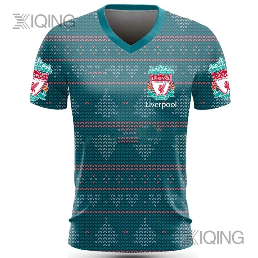 Áo thun Liverpool jersey nam nữ, tay ngắn, in ấn 3D, size XL