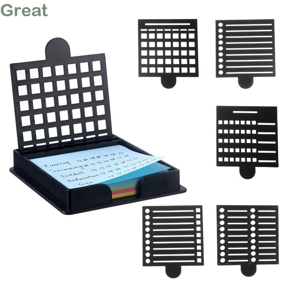 GREA Sticky Note Stencil, Sticky Note Storage Tools Dispenser Sticky Note Holder Set, Sticky Note Or