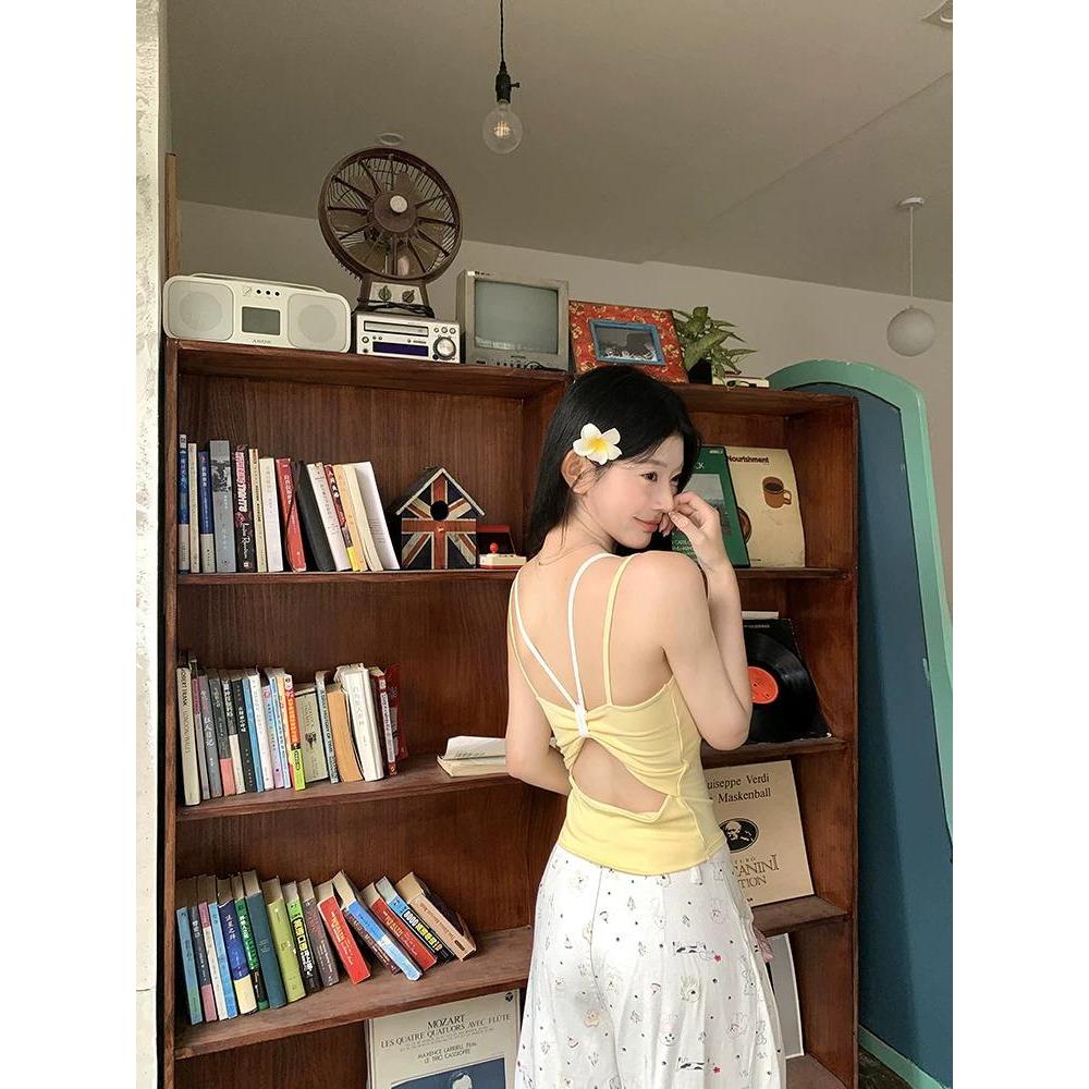 [BiGirls] Áo 2 dây phối màu cực sáng, kiểu thiết kế Nơ buộc sau lưng gợi cảm, sang trọng Kèm Mút Xịn B012 | BigBuy360 - bigbuy360.vn
