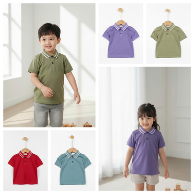 Áo cổ bẻ polo cộc tay mùa hè LITIBABY size đại trẻ em từ 23kg - 45kg