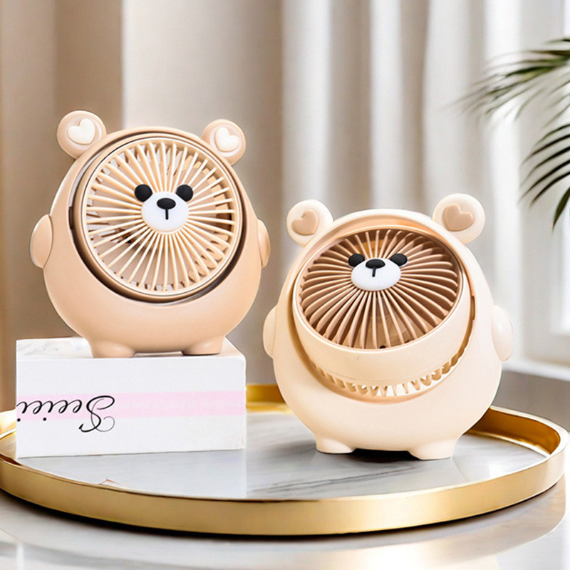Mới Dễ Thương Chó Dễ Thương Quạt Nhỏ Dễ Thương Sạc USB Góc Ba Tốc Độ Có Thể Điều Chỉnh Đầu Giường Hộ