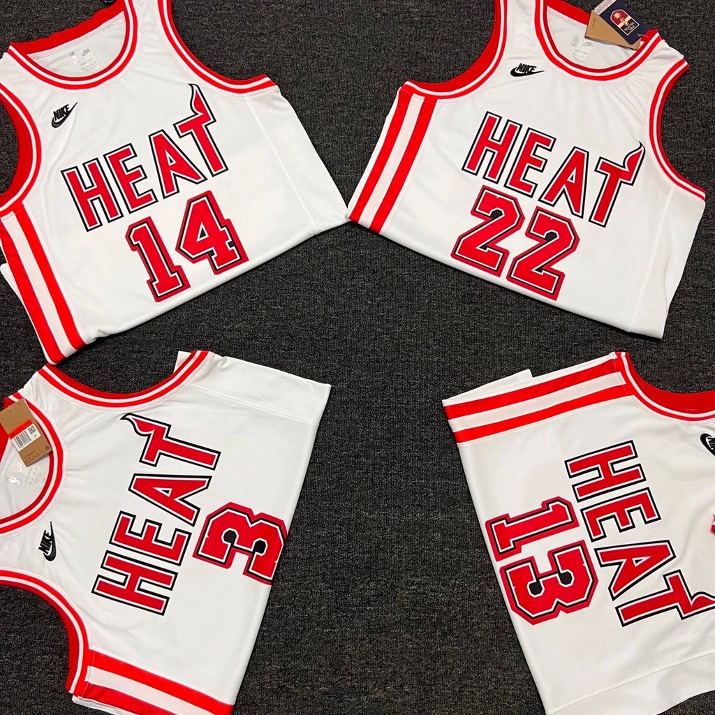 Áo Jersey đội bóng Miami Heat NBA, vải nặng 250g