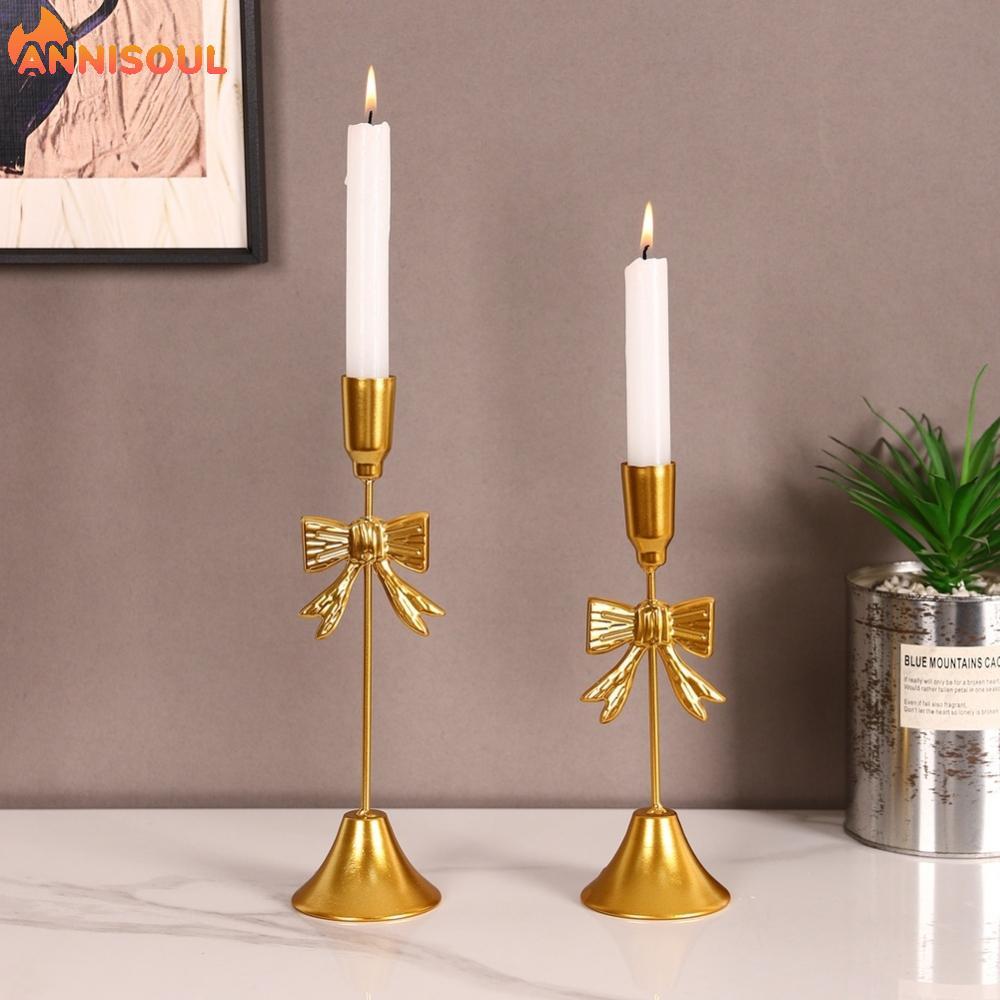 [NISO]Decorative Iron Bow Candle Holder for Elegant Candle Display in Hotels and Homes