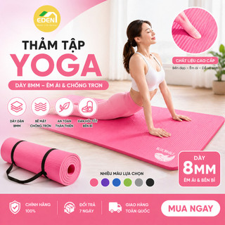 Thảm tập Gym Yoga Pilates NBR cao cấp chống trượt, êm ái, tiện lợi mang theo sử dụng mọi nơi