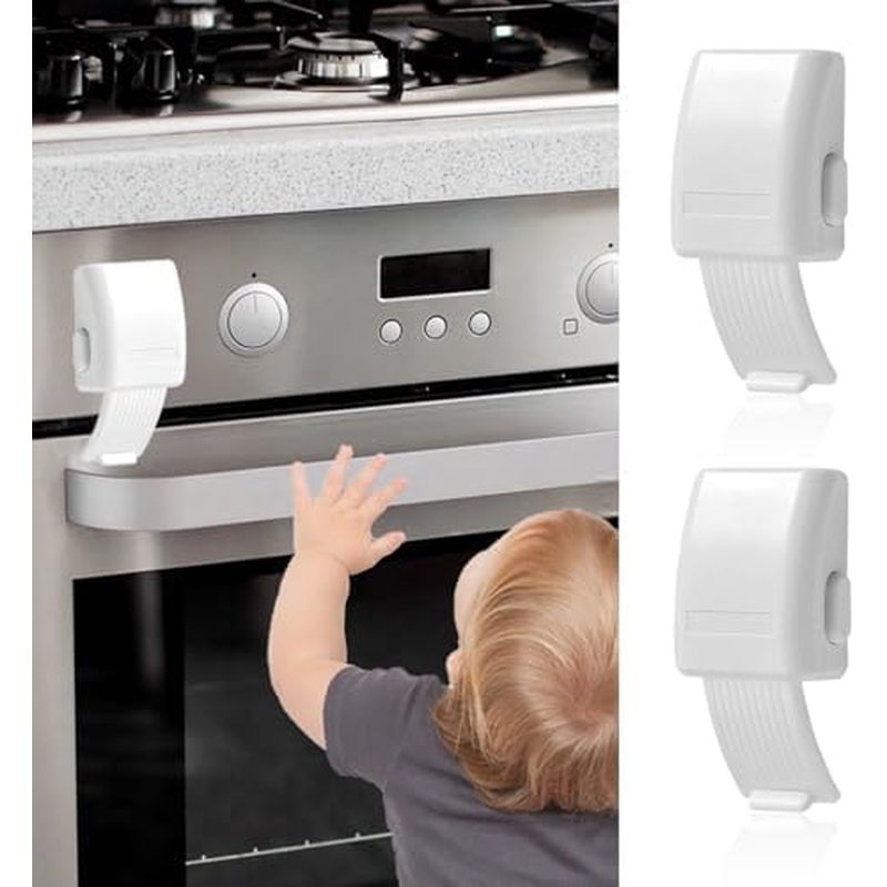 2 Pack Refrigerator Lock for Kids with Adhesive, Child Proof Fridge Locks to Keep Door Closed, RV Re