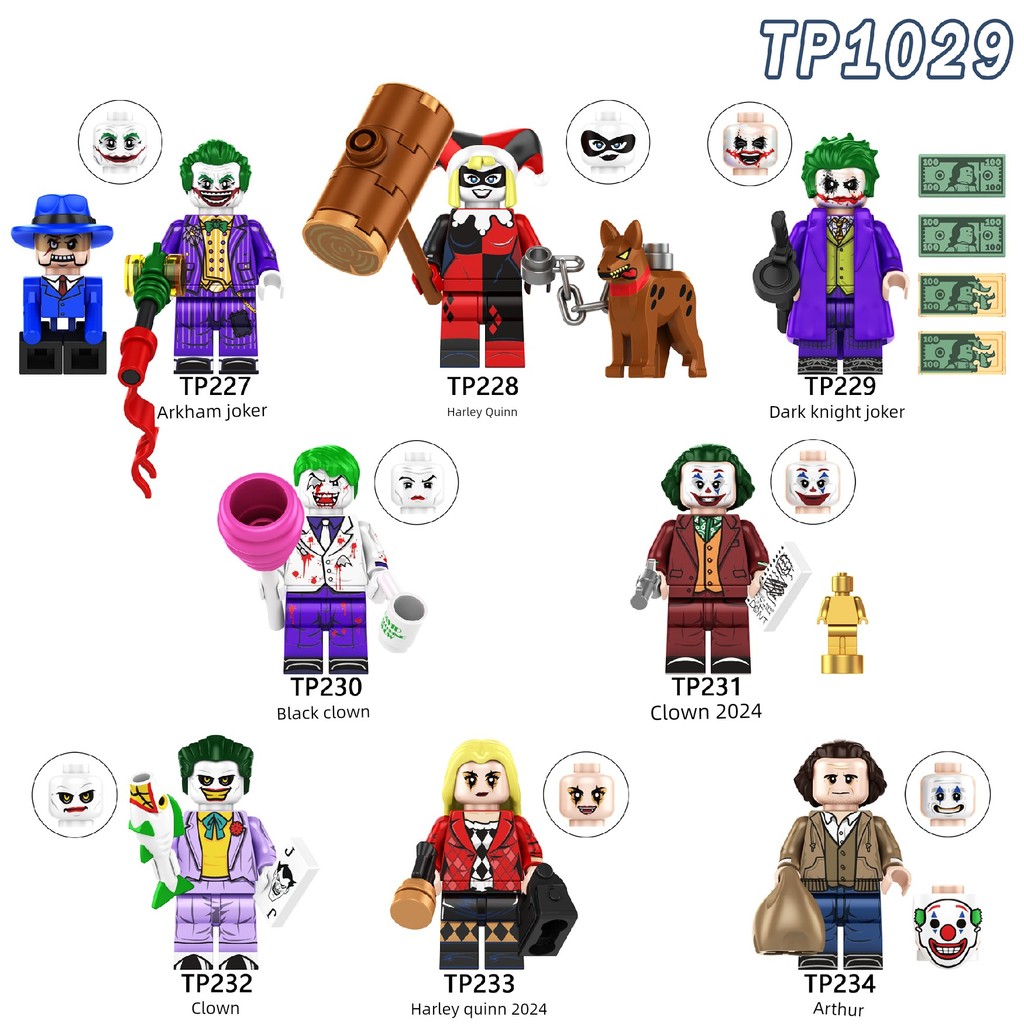 Joker 2 Harry Quinn Little Ugly Joker Arthur lắp ráp khối gỗ đồ chơi giáo dục trẻ em TP1029