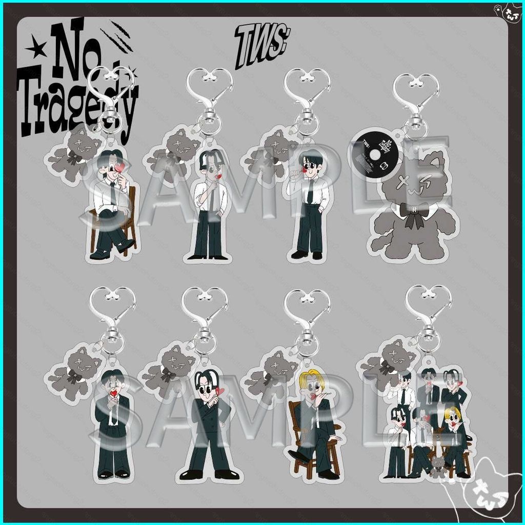 HT2TWS Acrylic Móc Khóa 5 Mini Album KHÔNG TRAGEDY Mặt Dây Chuyền JIHOON Hoạt Hình Túi Phụ Kiện Ngôi