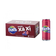 Thùng 24 nước ngọt Fanta Nho/ Sarsi/ Sleek Vị Cam/ Dâu/Soda Kem lon 320m/235ml