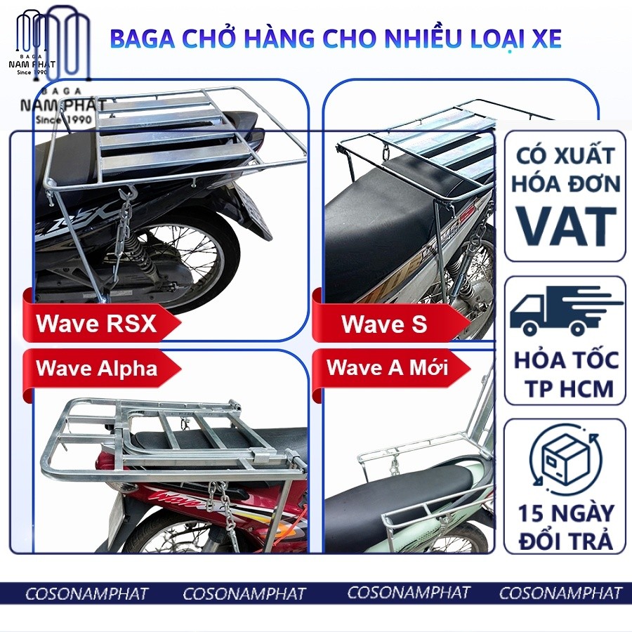 [Giá VAT] Baga Wave Alpha A Zx Blade RS110 S110 S100 RSX 100 Fi 3 Ba ga Wav a Giá trở Ship Hang Thồ 