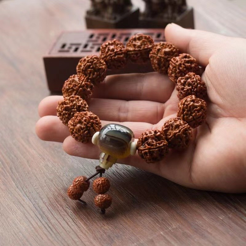 Vajra Bồ Đề Hạt Phật Vòng Tay Hạt Phật Vòng Tay Đường Kính Unisex 17-18MM Nepal Vajra Bồ Đề