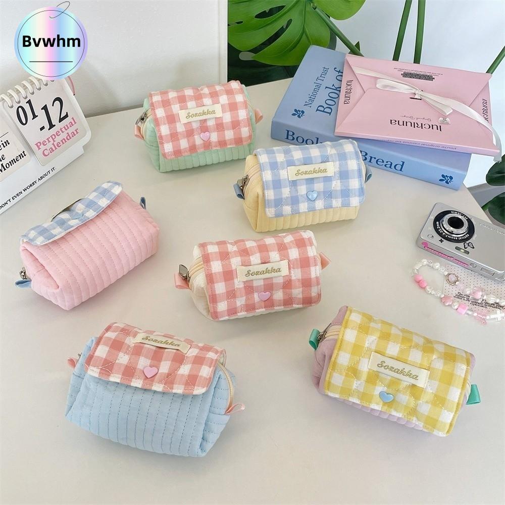 Túi đựng máy ảnh BVWHM, Flip Cover Màu tương phản Túi đựng tai nghe, Nút chụp thời trang Quilted Coi