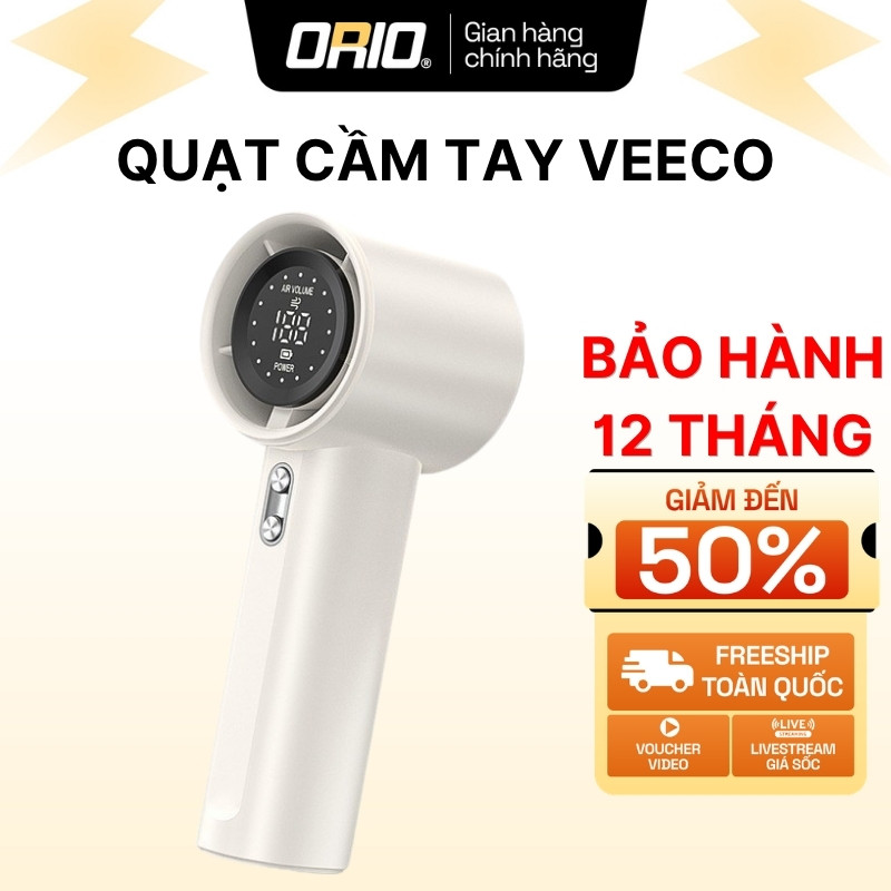 Quạt Cầm Tay Mini GS9 Pin Siêu Trâu 100 Tốc Độ Màn Hình LED, Quạt Cầm Tay Hiện Đại Tiện Lợi - ORIO