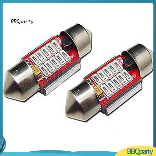 < BBQparty > 2 Bóng đèn LED Festoon 31mm 10 SMD màu xanh lam cho đèn bản đồ mái vòm ô tô Trang trí n