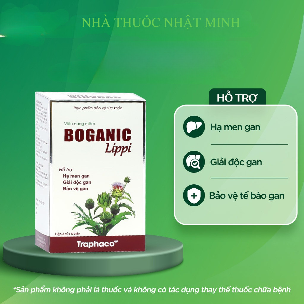 Boganic Lippi Traphaco - Hỗ Trợ: Giải Độc Mát Gan, Hạ Men Gan, Giảm Mỡ Máu, Tăng Cường Chức Năng Gan
